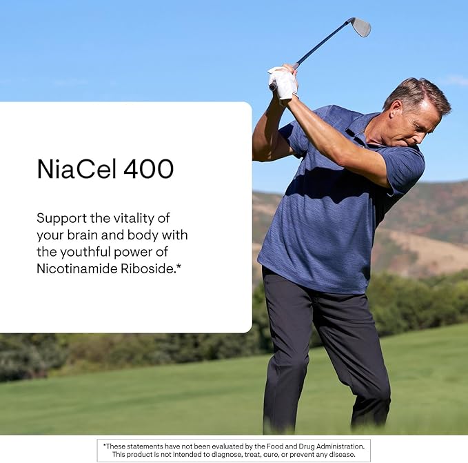 THORNE - NiaCel 400 - NAD Supplement - Nicotinamide Riboside - Support Healthy Aging, Cellular Energy Production & Sleep-Wake Cycle* - NSF Certified for Sport - Gluten Free - 60 Servings