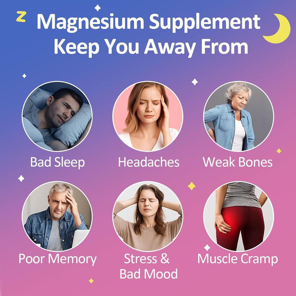 Magnesium Glycinate Gummies 400mg - Sugar Free Vegan Gummies for Adults & Kids with Vitamin D3, B6, C, CoQ10, Collagen, Zinc - Sleep, Muscle, Bone & Memory Support - 60 Raspberry Chewables / 2 Pack
