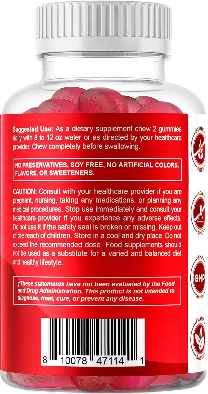 Vitamatic 2 Pack Vegan Cranberry Gummies with D-Mannose, Probiotic & Vitamin C for Women Urinary Tract Health - 25000mg Equivalent Per Serving (from 50:1 Extract 500 mg) - 60 Count