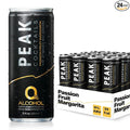 Peak Cocktails Non-Alcoholic Cocktail | Mixologist-made | Adaptogens, Nootropics, Superfoods for Recovery, Calm, Sleep | Ashwagandha, Tart Cherry, L-Theanine | Passion Fruit Margarita | 8.4oz, 24-Pack