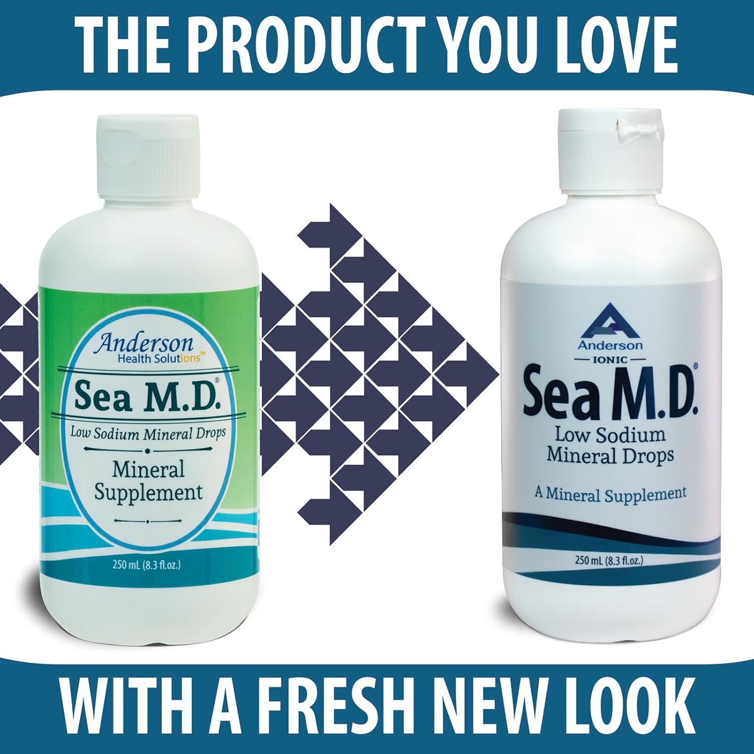 Anderson Sea M.D. Concentrated Trace Mineral Drops, Ionic Electrolyte Magnesium Supplement, Aids in Muscle Cramps, Liquid Magnesium and Trace Mineral, Easy to Take, 8.3 fl oz, 120 Servings