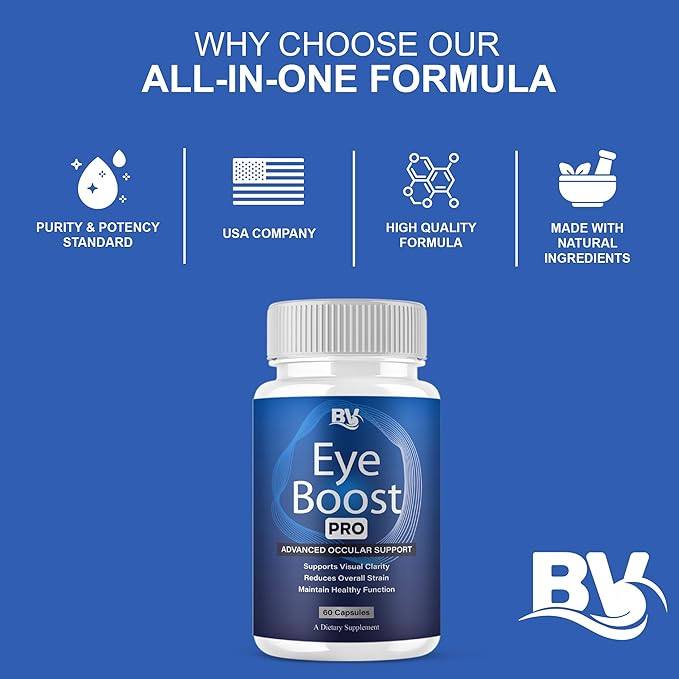 BLUE VIBE Eye Boost Pro Maximum Strength Overall Health & Wellness Support Supplement, Official EyeBoost Premium Wellness & Health Management Formula Supplement Pills (2 Pack - 120 Capsules)