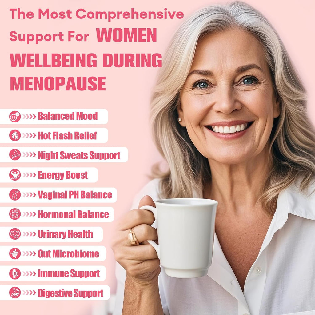 2 Packs, Complete Menopause Supplements for Women, 40-in-1 Hormone Balance for Women Night Sweats Relief*, Hot Flashes, w/Black Cohosh, Probiotics, DIM, Vitex, Dong Quai, Red Clover