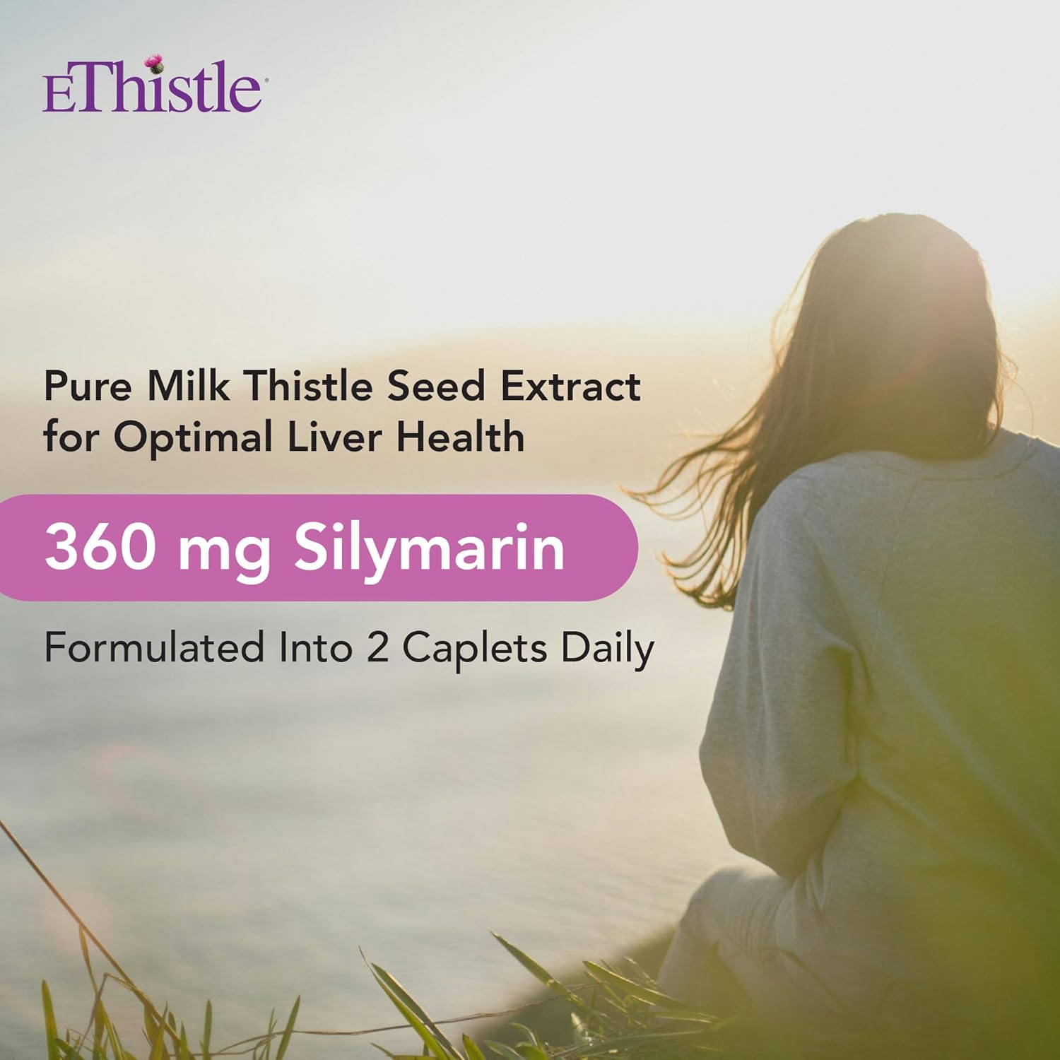 Liver Wellness Dietary Supplement, Milk Thistle & Vitamin E Liver Health Formula, Caplets 180 Count