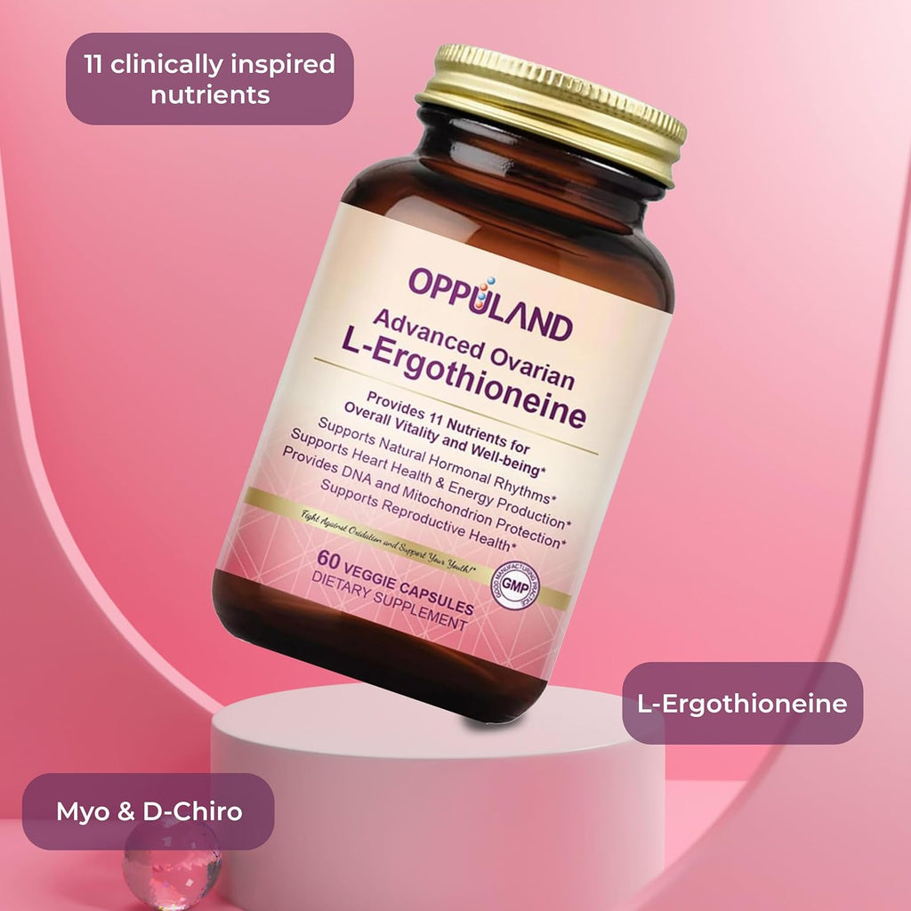 L-Ergothioneine Supplement for Women – Advanced Ovarian Support with Inositol, CoQ10, Vitex, and Multivitamins – Supports Fertility, Ovulation, Hormone Balance – 30 Servings