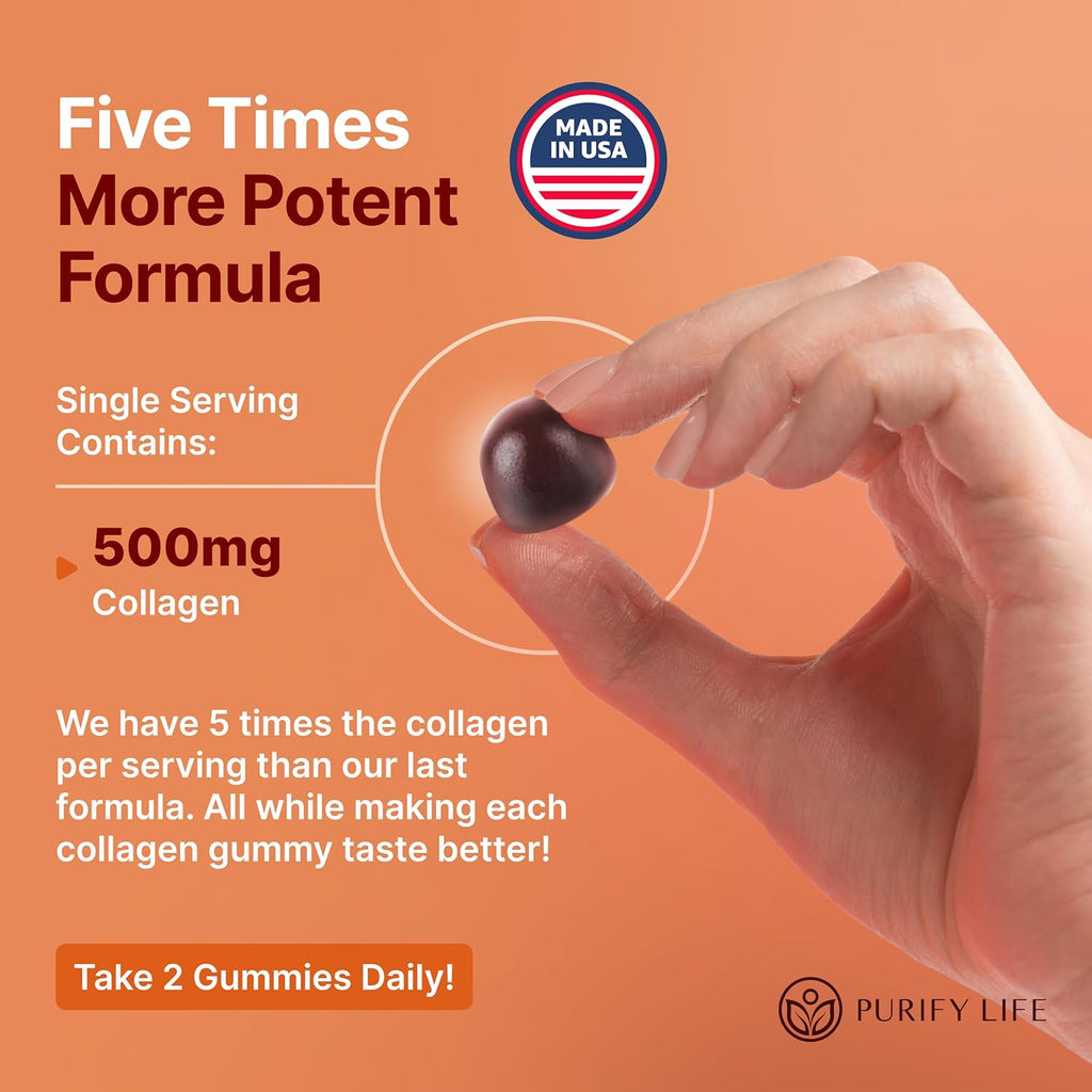 Sugar-Free Marine Collagen Gummies (90 Collagen Chews) Potent 500mg Collagen Gummy for Hair Growth, Healthier Skin & Nails, Pore Reducer & Elasticity Hydrolyzed, Gluten Free, Non-GMO, Orange Flavor