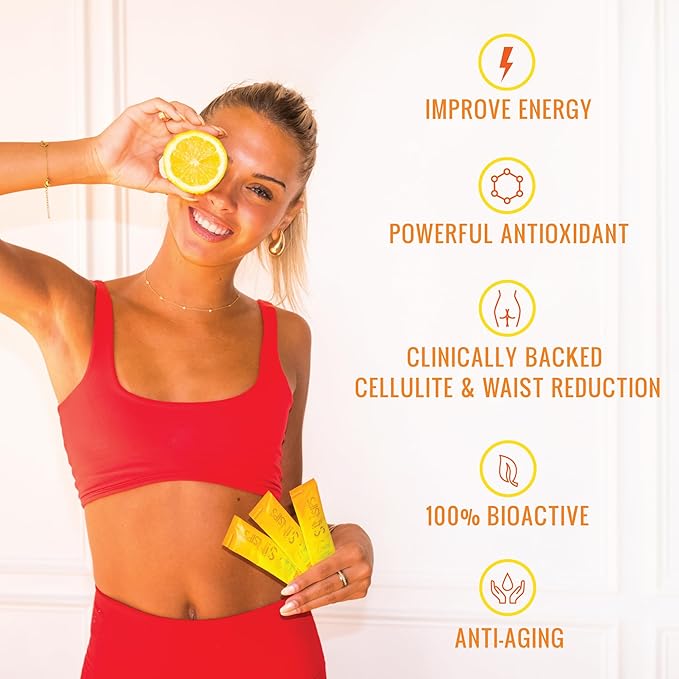 Skin Health & Energy Boost Drink Mix- Sugar Free, SOD B (TM), Antioxidants from French Melon Concentrate, On The Go Stick Packs, Lemon, 10 Pack