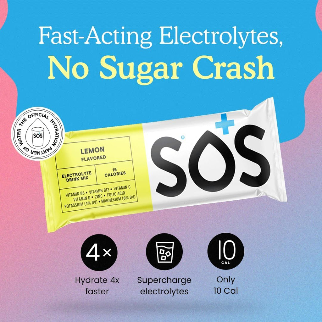 SOS Hydration Electrolyte Packets | 20 Servings | Essential Vitamins | Low Sugar | Keto-Friendly Hydration Powder | Variety