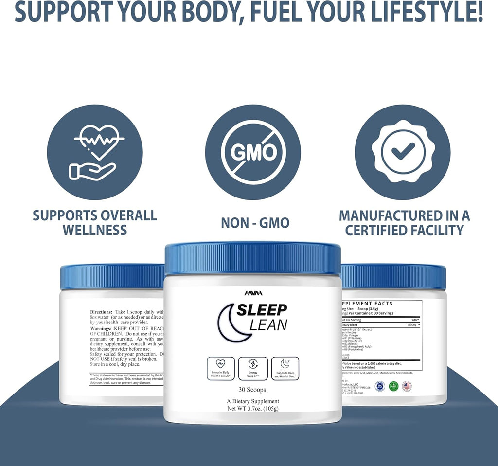 Sleep Lean Supplement Sleep Lean Advanced Formula, Sleep Lean Powder Advanced Overall Health Formula Supplement, Sleep Lean Premium Rest and Overall Wellness Support (3.7oz / 105g)