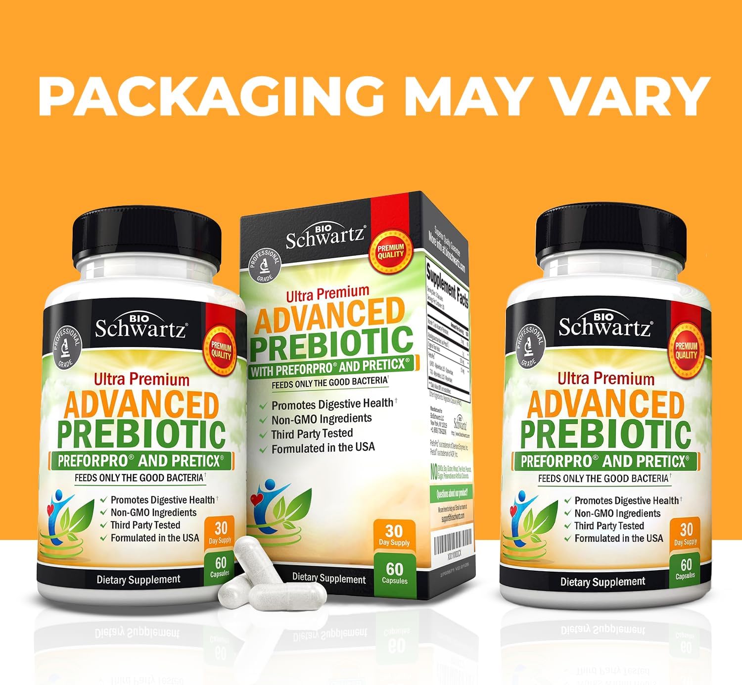 Advanced Prebiotics for Digestive Health - Fast Acting Gut Health Supplement with Clinically Validated Prebiotics for Women & Men for Healthy Gut Flora Bloating & Immune Support - 1 Month Supply