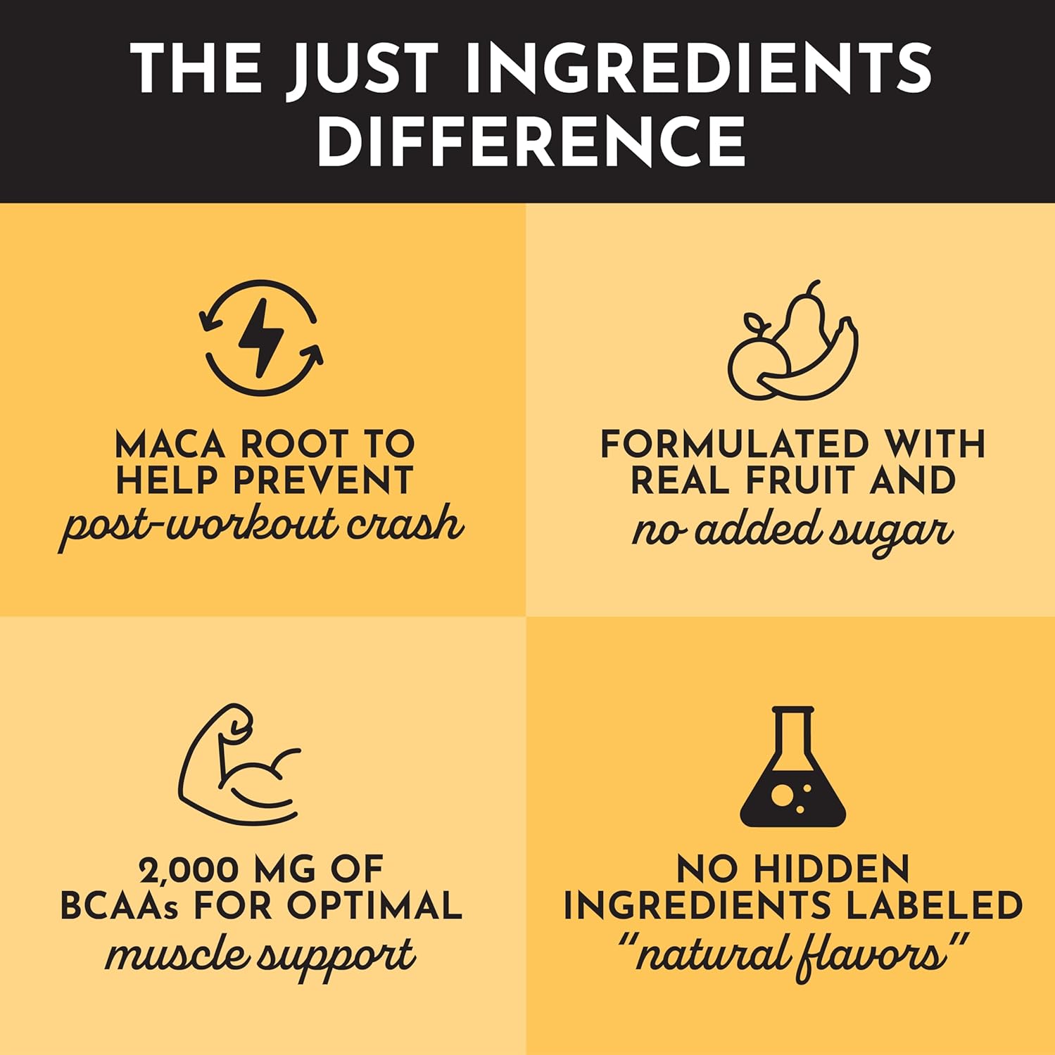 JUST INGREDIENTS Pre-Workout – Orange Pineapple| 30 Servings, BCAA Blend, Beta Alanine, Citrulline Malate, Ginseng, Maca Root, Taurine| Supports Energy, Focus & Endurance
