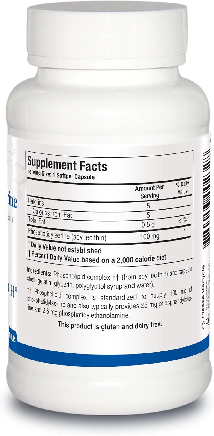 Biotics Research Phosphatidylserine Supports Cognitive Health. Improves Attention, Supports Memory and Learning, Maximizes Exercise Capacity, 90 Softgel Capsules