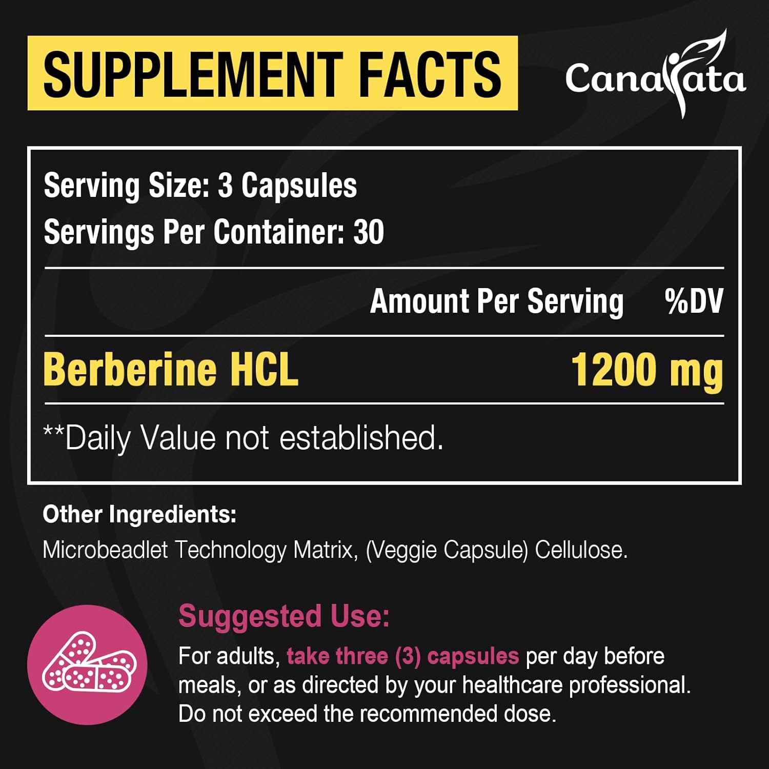 Berberine Supplement 1200mg - High Bioavailability Berberine HCL Microbeadlets,GLP-1 & AMPK Activator for Women Men 90 Vegan Capsules