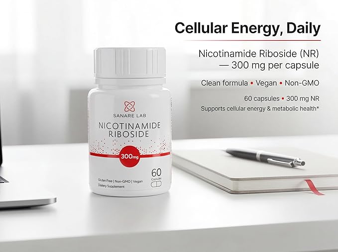 NAD+ Supplement with Nicotinamide Riboside (NR) 300 mg | Cellular Energy & Metabolism Support | 60 Capsules