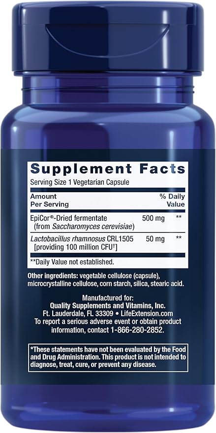 Life Extension FLORASSIST® Immune & Nasal Defense, L. rhamnosus CRL1505, Immune Response, Healthy Nasal Airflow, Seasonal Support, Gluten-Free, Non-GMO, 1 Daily, Vegetarian, 30 Capsules