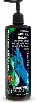 Brightwell Aquatics NeoTiger KH+/GH+ Mineral Supplement Balances Hardness in RO/DI Water with Calcium Magnesium Potassium Sodium for Shrimp Fish Planted Aquariums, 250 ml