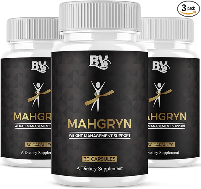 BLUE VIBE Mahgryn Advanced Maximum Strength Overall Health & Wellness Support Supplement, Mahgryn Premium All Natural Daily Health Management Support Formula Supplement (3 Pack - 180 Capsules)