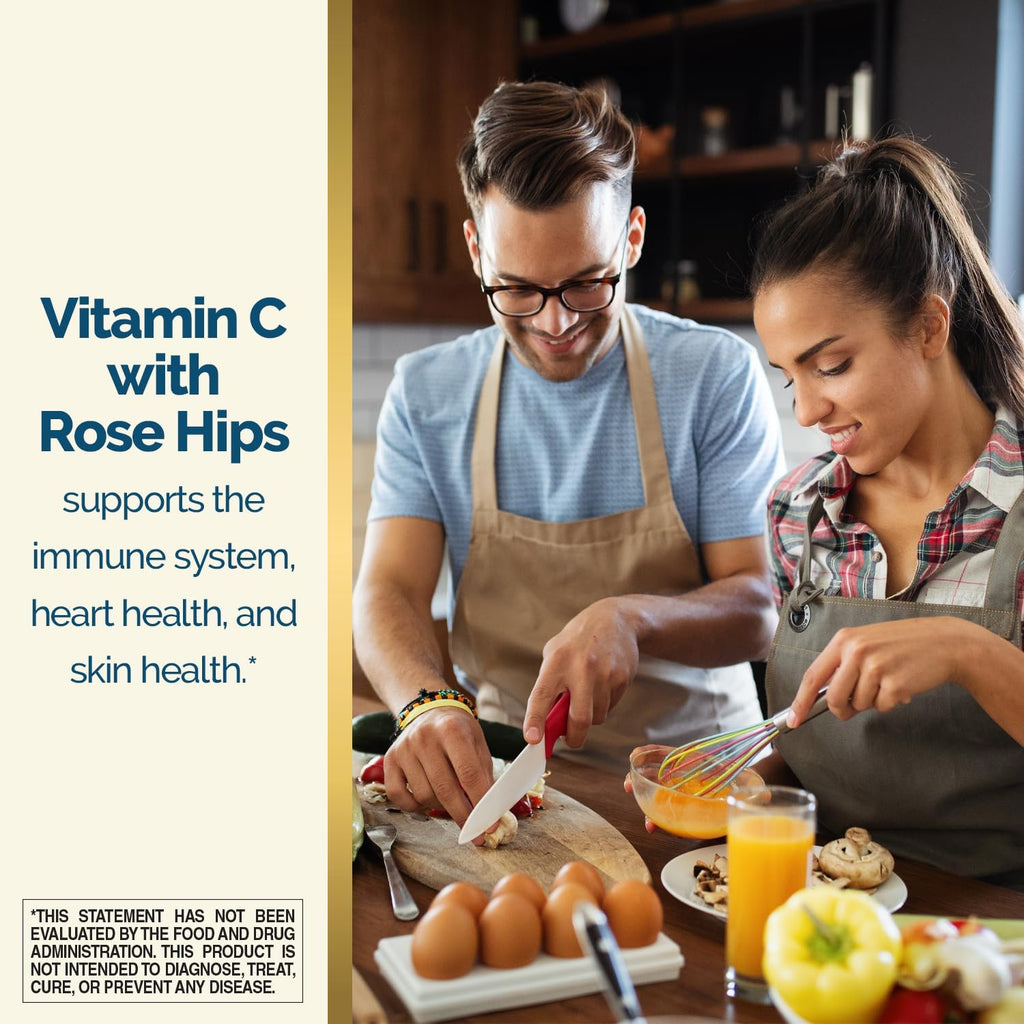 Nature's Wonder Vitamin C 1000 mg with Rose Hips Tablets for Immune Health, 250 Servings, 250 count