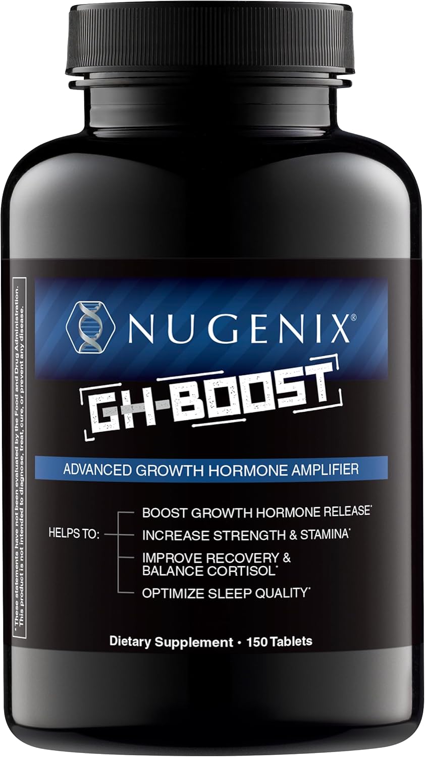 Nugenix GH-Boost - Advanced HGH Boosting Supplement for Men – Support Energy, Endurance, Sleep, with KSM-66, GABA, Arginine, Glutamine, Ashwagandha, 150ct