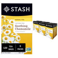 Stash Tea Chamomile Herbal Tea - Naturally Caffeine Free, Non-GMO Project Verified Premium Tea with No Artificial Ingredients, 20 Count (Pack of 6) - 120 Bags Total