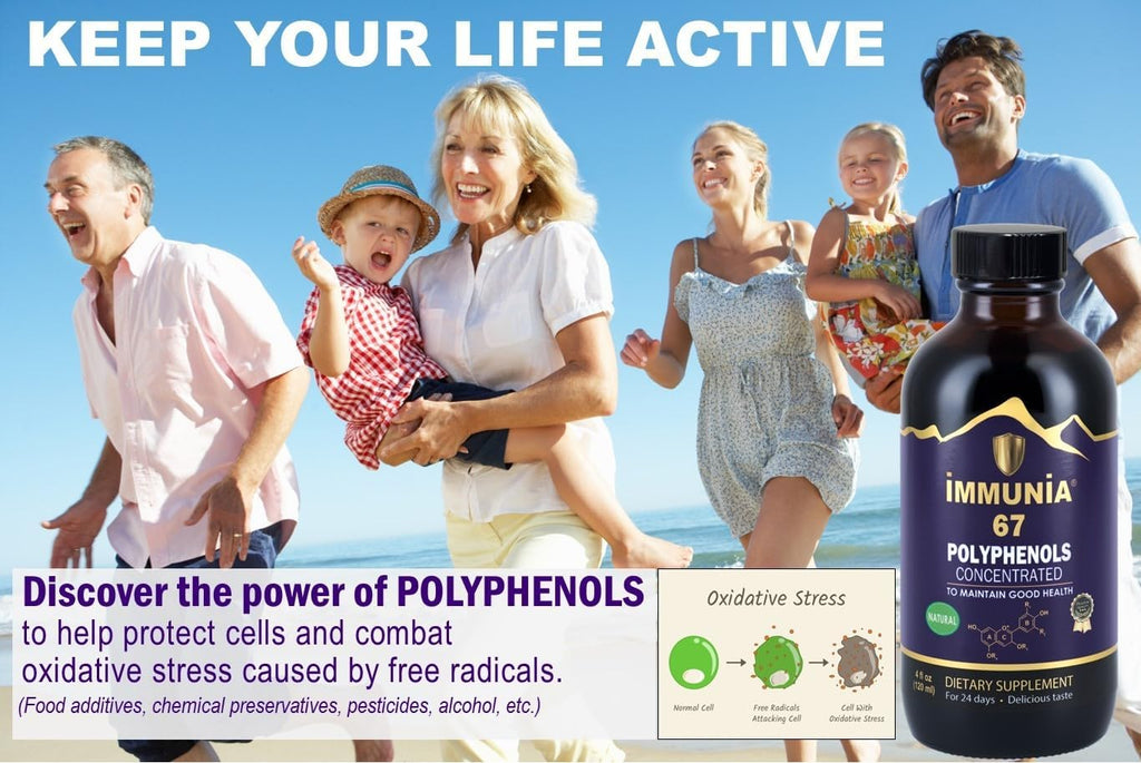 Immunia 67 Polyphenols - Elderberry Concentrate & Antioxidant Fruits. Premium Antioxidant Supplement with 67 Polyphenols (Anthocyanins, Quercetin, Resveratrol, etc.) 24-Day Supply per Bottle (3-Pack)