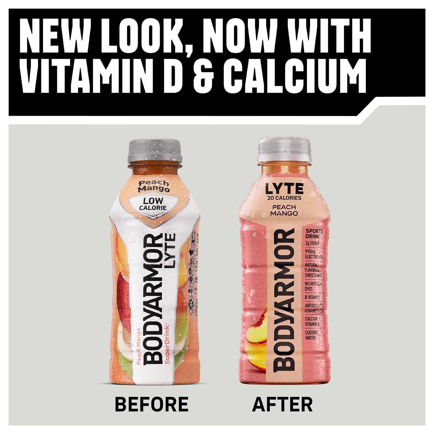 BODYARMOR LYTE Sports Drink Low-Calorie Sports Beverage, Peach Mango, Coconut Water Hydration, Natural Flavors With Vitamins, Potassium-Packed Electrolytes, Perfect For Athletes, 20Fl Oz (Pack of 6)