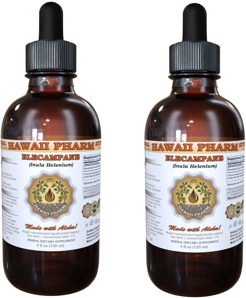 Elecampane Liquid Extract, Organic Elecampane (Inula Helenium) Tincture Supplement 2x2 oz