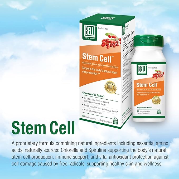 Bell Stem Cell Supplements - Supports Your Body's Natural Ability to Replace Worn Out Cells and Rejuvenate Tissue | Celulas Madres, Pack of 2 | 60 Capsules Each