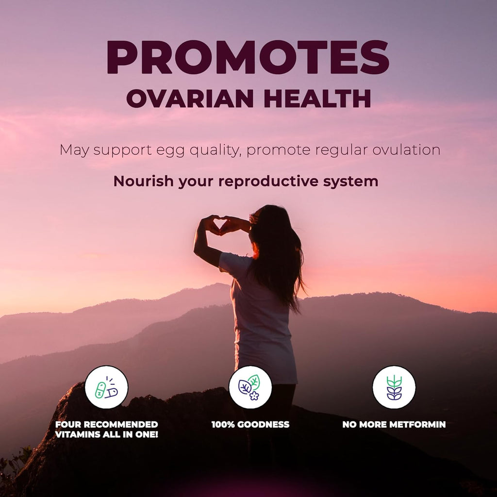 PolyC's Myo-Inositol & D-Chiro Inositol PCOS Supplement for Women 120 Capsules – Hormonal Imbalance, Fertility & Reproductive Wellness – Ovarian Hormone Stability, Menstrual Cycle Health with Folate