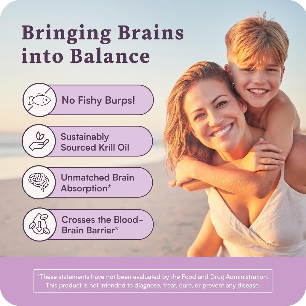 Omega w/LYSOVETA LPC | EPA & DHA Supplements for Brain Health | Focus, Attention, Memory, & Mood | 6X Higher Absorption Than Fish Oil | Omega-3 Fatty Acid Supplements | Highest Potency LPC-DHA