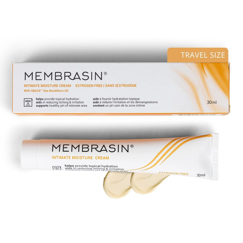 Membrasin Vaginal Moisture Cream with Hyaluronic Acid, Relieves Vaginal Dryness, Itching and Burning, Menopause Support, Hormone Free, Plant Based Formula with Omega 3 6 7 9 and Vitamin E, 30 ml
