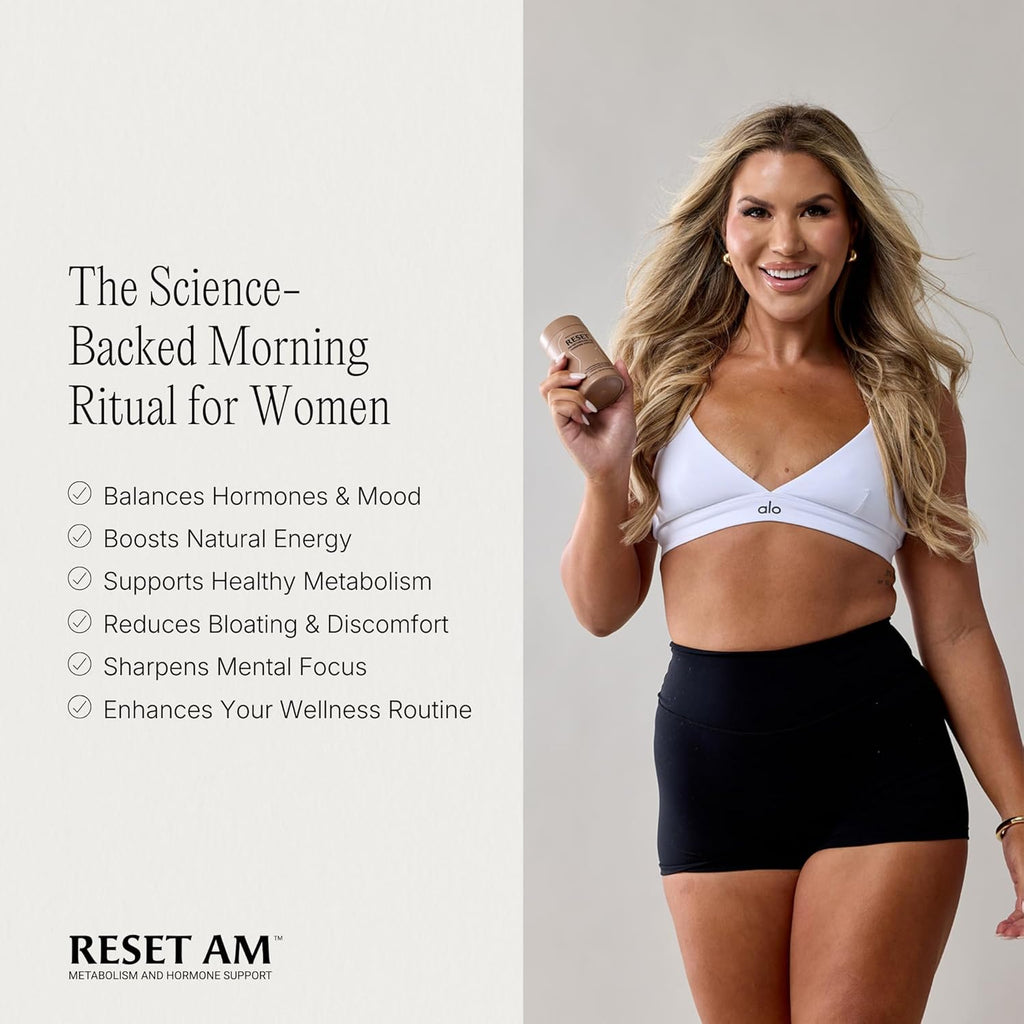 Paulina FITNESS Reset AM Metabolism and Hormone Support Supplement | Appetite Regulation, Metabolism Support, Enhanced Energy and Mood, Hormones | for Holistic Wellness | 90 Capsules