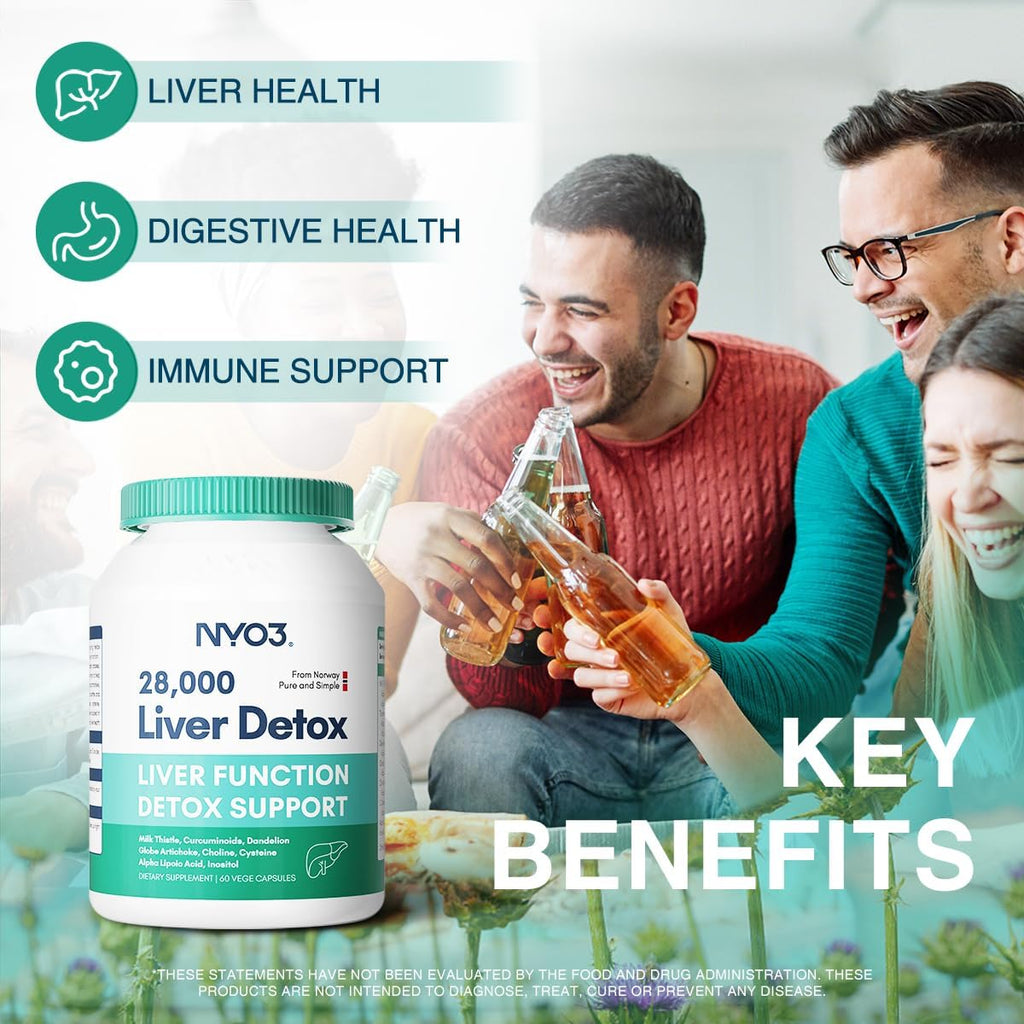 Milk Thistle 200mg Liver Detox Supplement with Dandelion Root & Artichoke Extract | 60 Capsules | Silymarin Antioxidant Support,Liver Cleanse & Herbal Health Supplement