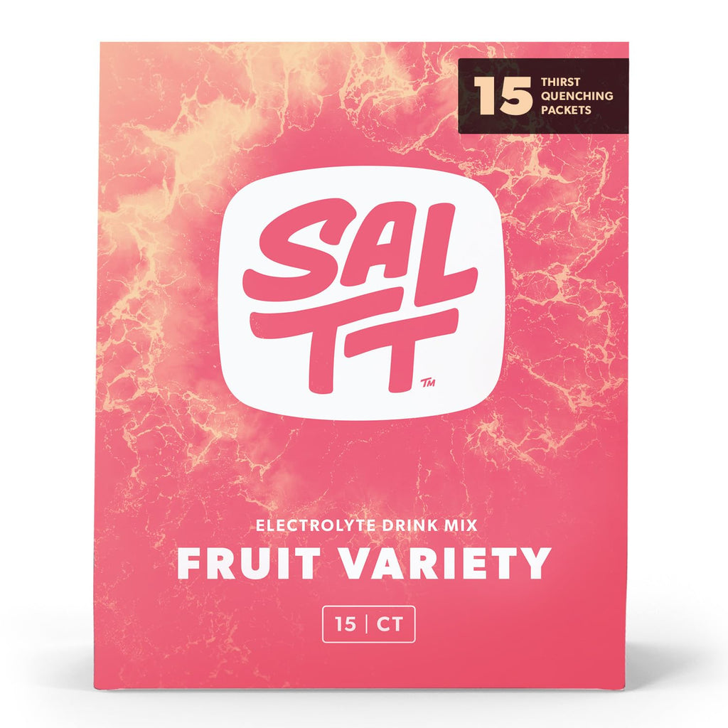 Keto Chow SALTT Electrolytes Powder Packets, Fruit Variety Pack (15 Packets) - Magnesium, Potassium, Sodium, Trace Minerals - Vegan & Gluten Free - Travel Essentials - Made in USA