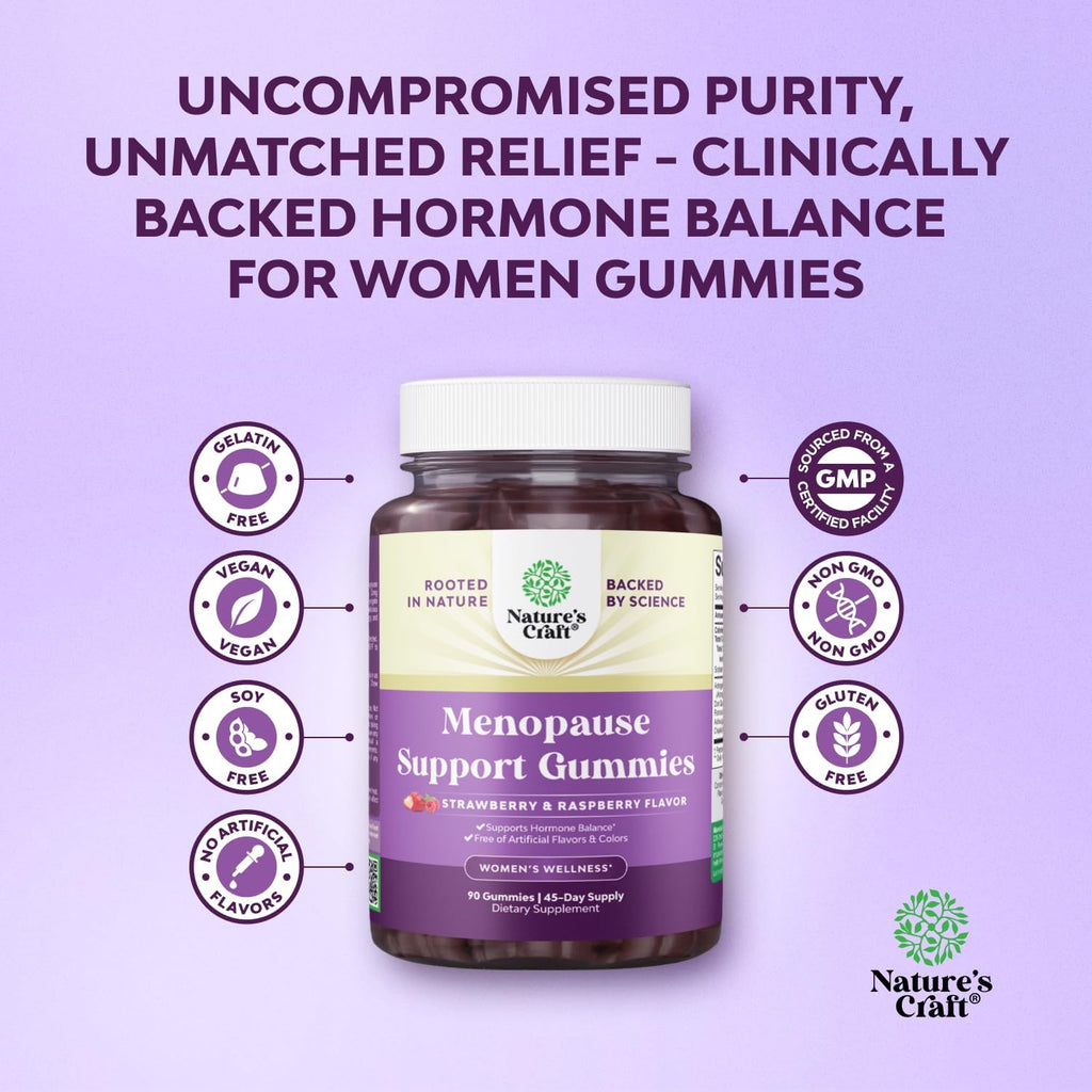 Womens Menopause Gummies with Dong Quai - Menopause Vitamins for Women with Ashwagandha - Holistic Support for Hot Flashes Night Sweats and Mood Swings - Pre & Post Supplements - 90 Count