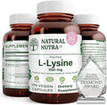 Natural Nutra L Lysine HCl, Promotes Bone Health and Growth, Support Skin Health, Improve Vitamin C Absorption, Helps Built Collagen, Improve Calcium Absorption, Non-GMO, Vegan, 500 mg, 250 Capsules.