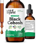 Wild & Organic Black Cohosh Liquid Drops 540 mg - Herbal Supplements for Women - Liquid Black Cohosh Extract Tincture - 2-Month Supply - Vegan, Sugar & Alcohol-Free - 2 fl oz
