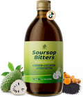 Soursop Bitters Liquid with Black Seed,Moringa & Turmeric for Digestive & Gut Cleanse, Antioxidant,Skin Health,Cell Regeneration,Immune & Mood Support,Pure 15 Herb Soursop Tea 16 fl oz
