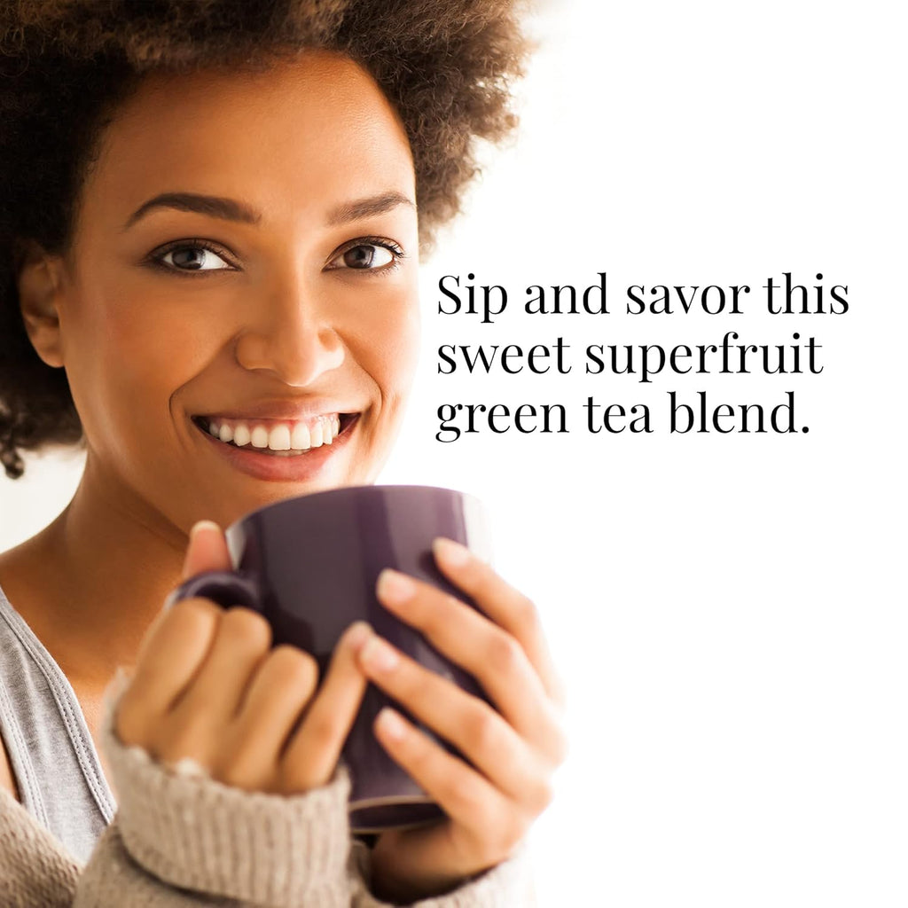 The Republic of Tea Pomegranate Superfruit Full-Leaf Loose Green Tea, 3.5 Oz Tin | Steeps 50 Cups