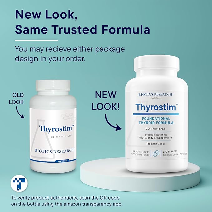 Biotics Research Thyrostim™–Endocrine & Thyroid Support for Women & Men–Supplement Balance Thyroid Hormones, Supports Thyroid Gland, Boost Metabolism, Aid Digestion & Nervous System–270 Tablets