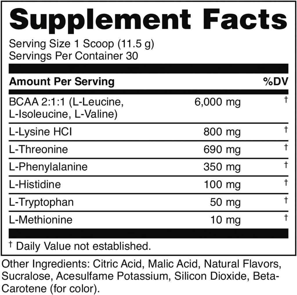 Bucked Up Essential Amino Acids - EAA Powder - Easy Mix, Non Clumping Formula - for Pre/Intra Workout - Pina Colada Flavor - 30 Servings - 11.6 oz