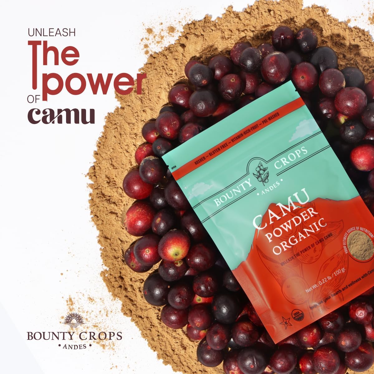 Organic Camu Camu Powder (3.5 oz, 100 gr), High Vitamin C, Non-GMO, Gluten-Free Superfood