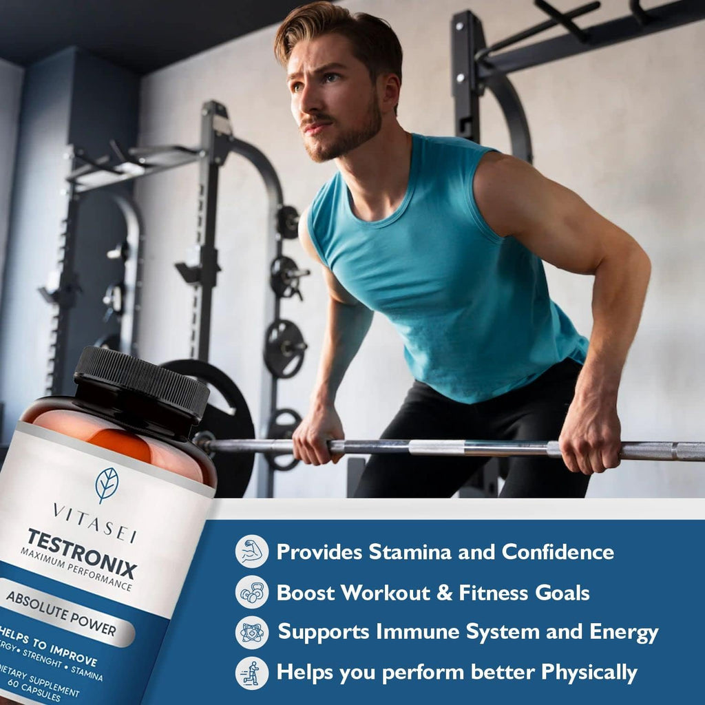 Testronix Performance Supplement for Men - Energy and Muscle Supplements for Mens Health - 60 Capsules (Pack of 2)