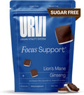 URVI® Focus Gummies – Lion's Mane Mushroom, Ginseng, Folate (Quatrefolic®), Vitamin B12 & Iodine – Nootropic Brain Supplement Boosts Memory, Focus & Energy – Sugar-Free – Cola Flavor – 60 Gummies