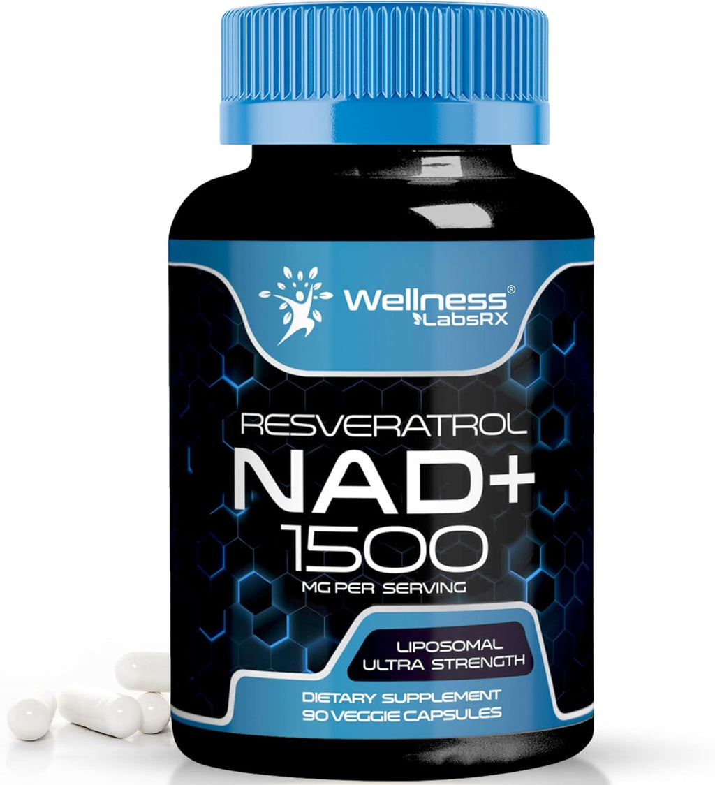 NAD Supplement, 1500mg - USA Made Liposomal NAD+ Supplement with Resveratrol, NAD Plus Boosting - Support Cellular Health, Stamina & Healthy Aging - Ultra Strength Capsules