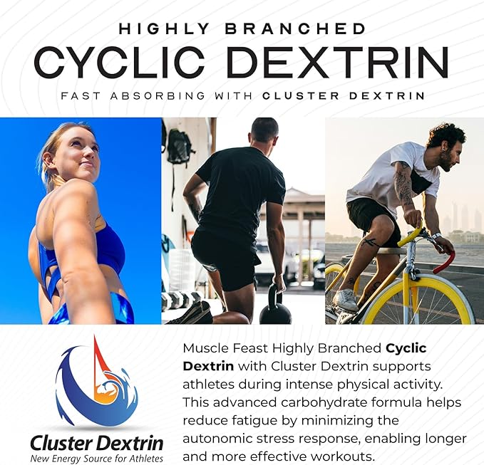 Muscle Feast Highly Branched Cyclic Dextrin Powder, Carbohydrate Powder Supplement, Pre-Workout, Intra Workout, Post-Workout Carbs - HBCD Supports Endurance, Energy, & Recovery - Unflavored, 5lbs