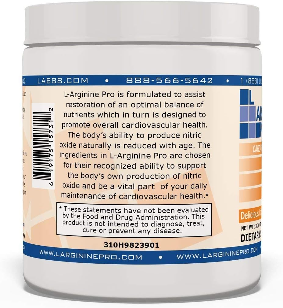 L-ARGININE PRO | 5,500mg L-Arginine Plus L-Citrulline 1,100mg Grape & Orange Powder Drink Mix Supplement for Increased Nitric Oxide Production