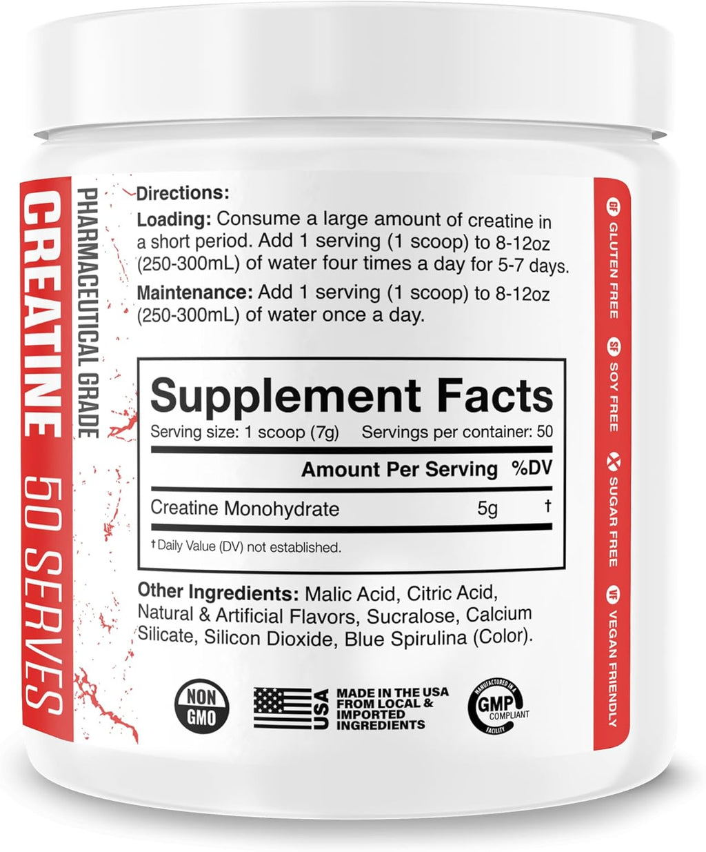 JNX SPORTS The Curse! Creatine Monohydrate Blue Raspberry 50 Servings | Pure Micronized Creatine 5g Per Serving | 350g - 12.3 Ounce