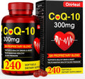 CoQ10 Supplement 300mg - Enhanced CoQ10 Nutritional Supplement with Coenzyme Q10 for Heart Health, Energy and Antioxidants - 240 Softgels