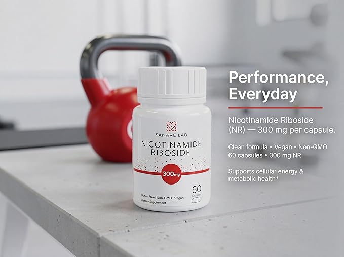 NAD+ Supplement with Nicotinamide Riboside (NR) 300 mg | Cellular Energy & Metabolism Support | 60 Capsules